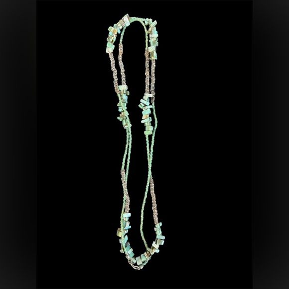Jewelry - 46 inch turquoise color, abalone shell and bead necklace